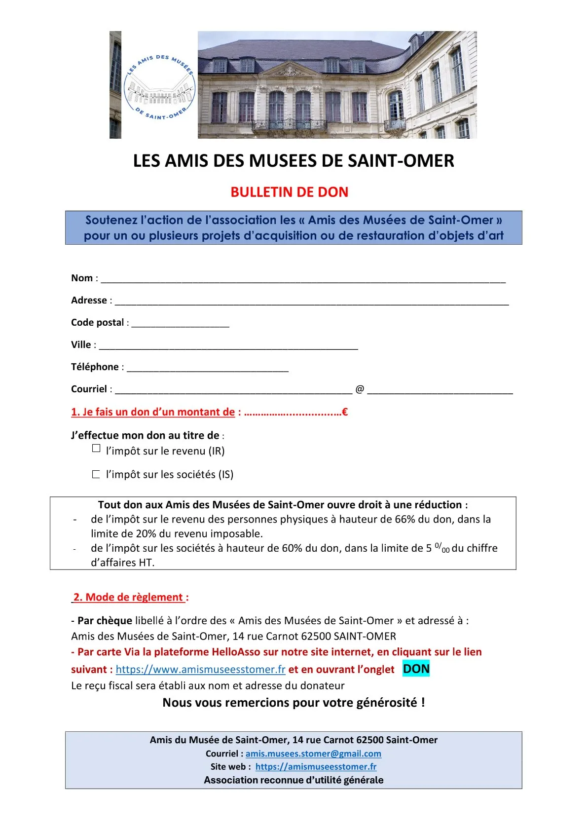 Image du bulletin de don
