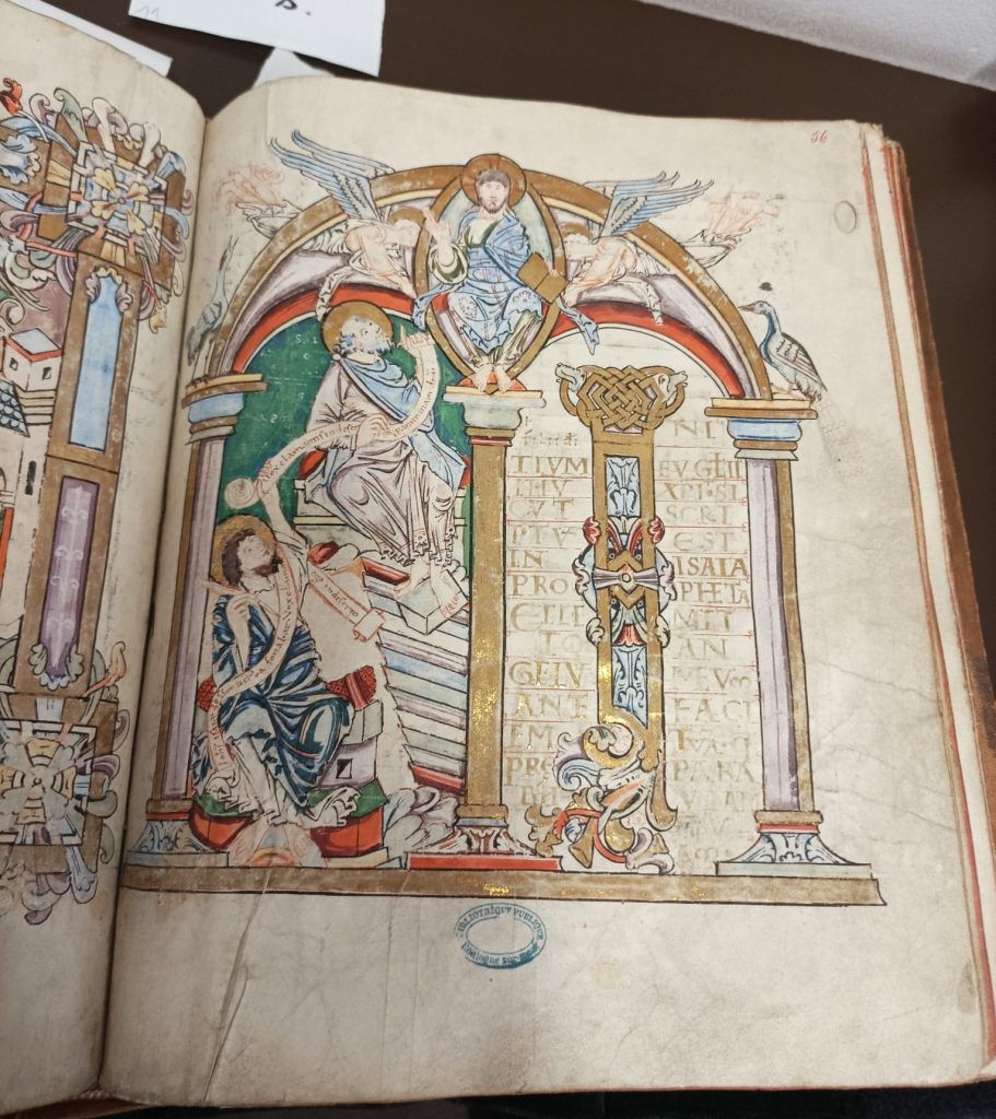 Enluminure des Evangiles d'Odbert du Xe Siècle.